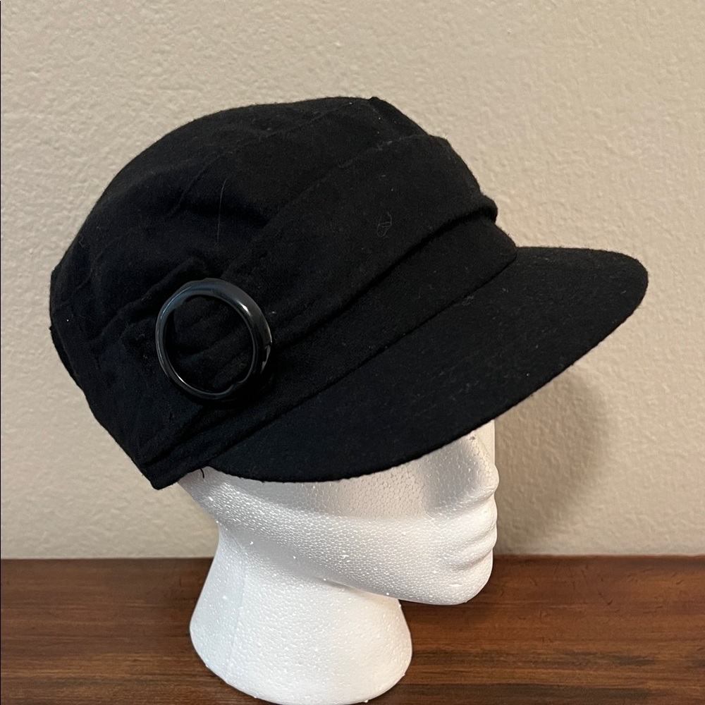 Mudd Black Women's Hat with Buckle Detail
